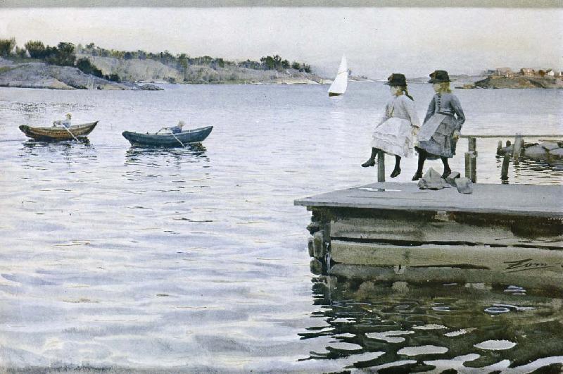Anders Zorn kapprodd oil painting image